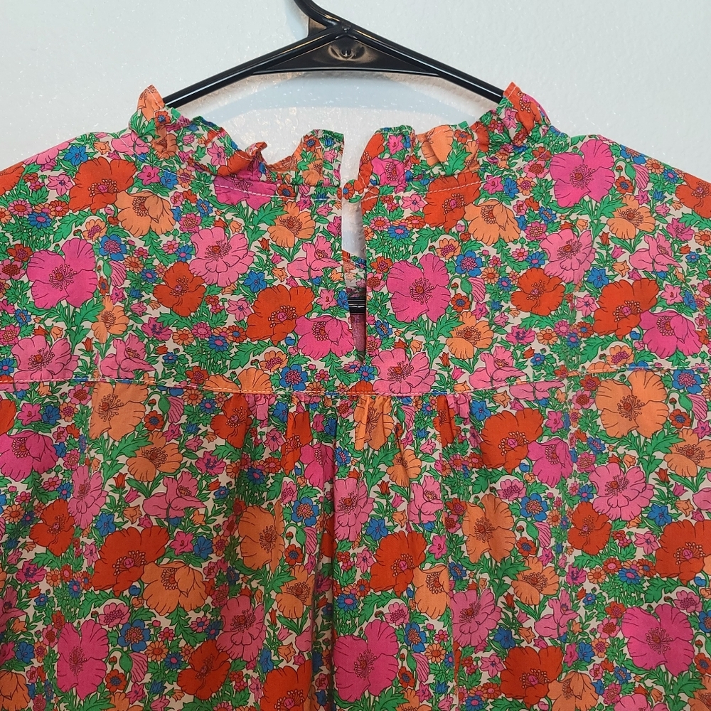 J.Crew Liberty Fabric Floral Smocked Puff-sleeve Top In Meadow Song Size Small - Picture 9 of 10